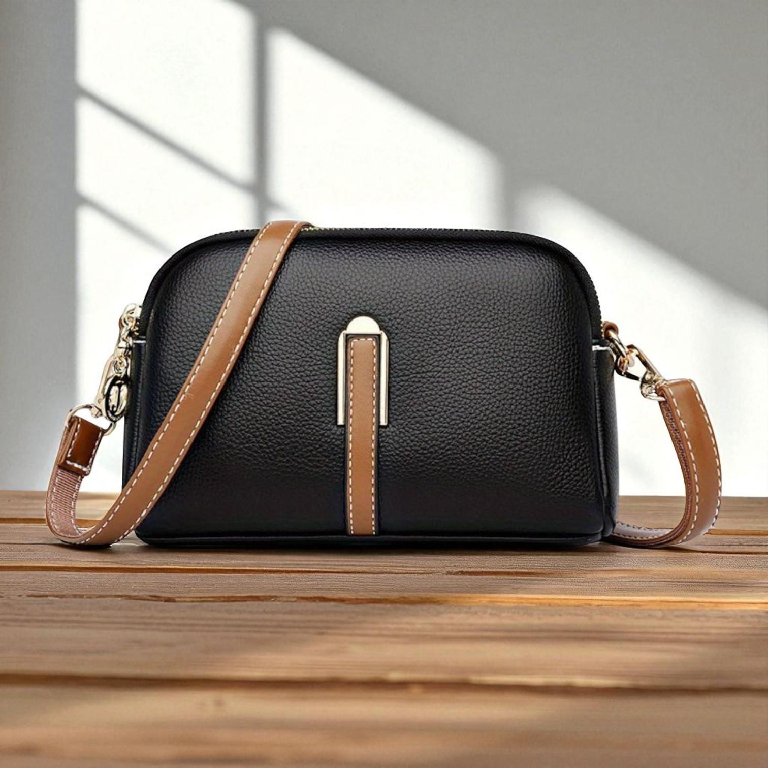 Stylish Side Bag with Lychee Embroidery Decoration