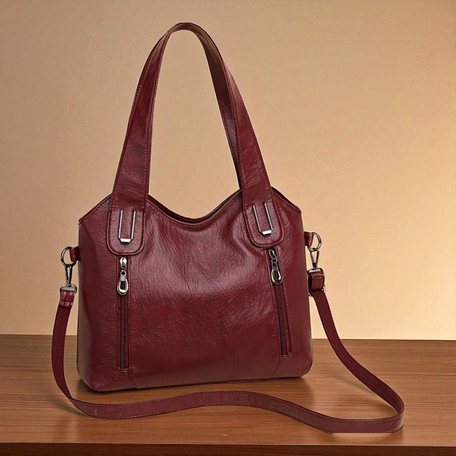 Elegant Retro Shoulder Bag for Women with Fashionable Wallet