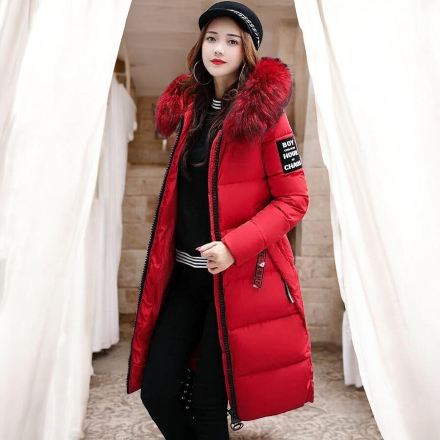 Elegant winter women's fashion item with a hat for maximum protection against the cold