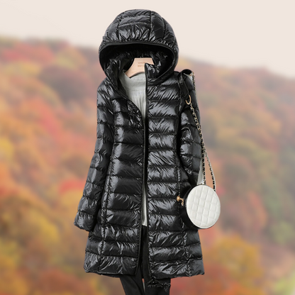 Fashionable Women's Raincoat Dress with Hood and Long Sleeves - The Perfect Protection in All Weather