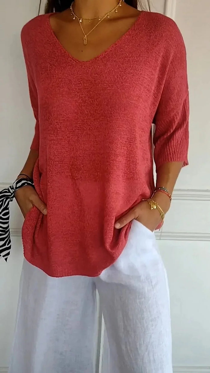 Kateria | Fashionable and Stylish Women's Shirt with V-Neck for Comfort and Perfect Style