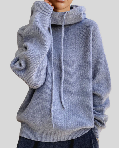 Stylish and Comfortable Sweater Made of Wool Blend with Designed Rope Accessories for an Elegant Look