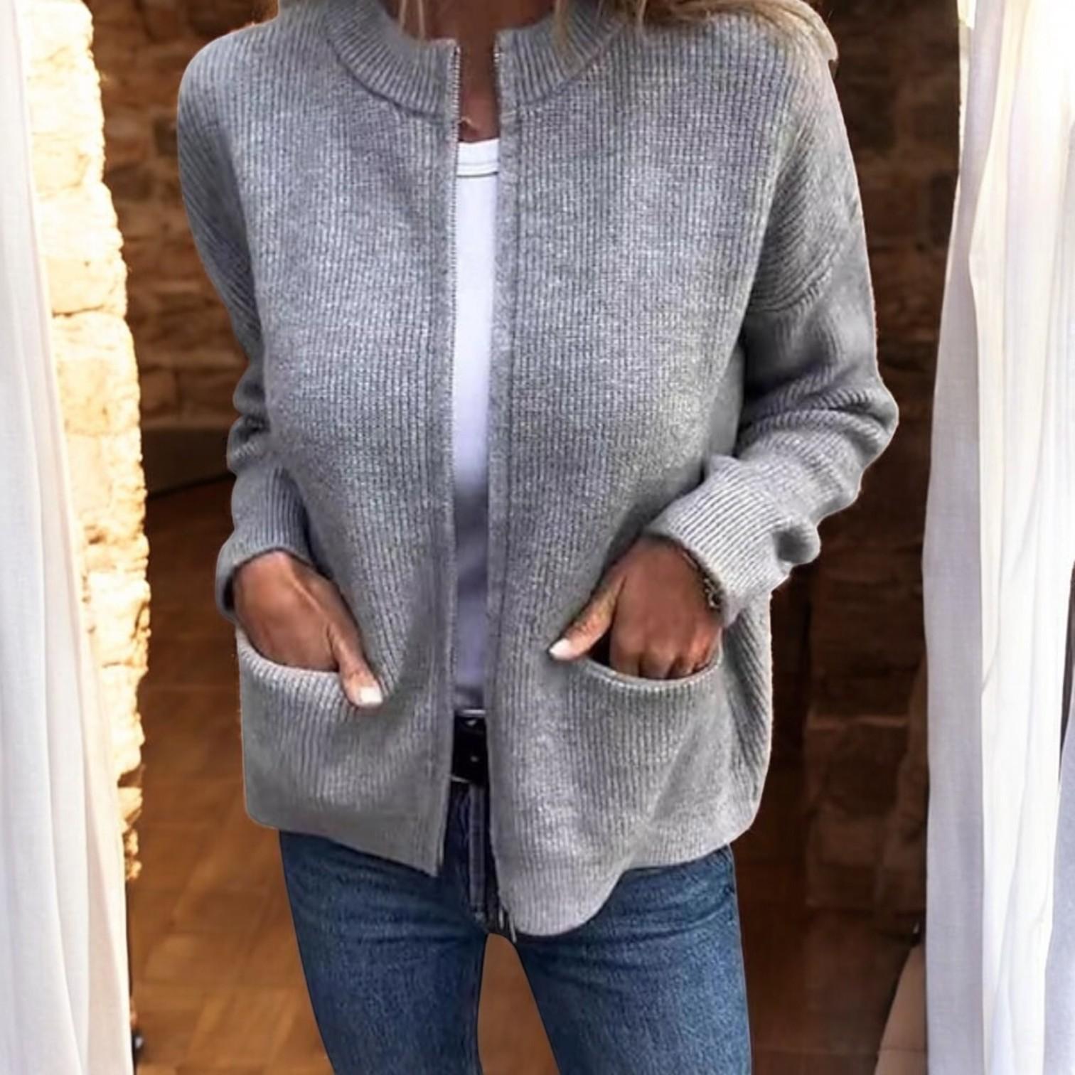 Moccasin Knit Cardigan Comfortable with Front Pockets - Add Style and Warm Up Your Look