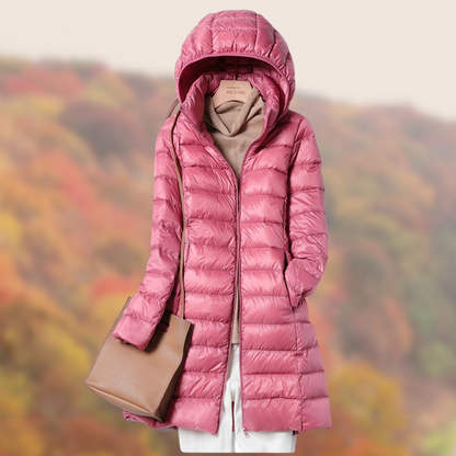 Fashionable Women's Raincoat Dress with Hood and Long Sleeves - The Perfect Protection in All Weather