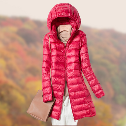 Fashionable Women's Raincoat Dress with Hood and Long Sleeves - The Perfect Protection in All Weather