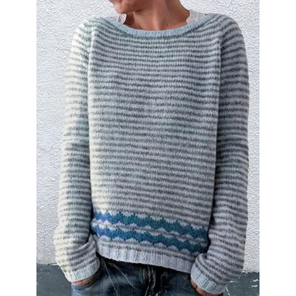 Isoladi Women's Sweater with Elegant Striped Design for a Sophisticated and Flattering Look