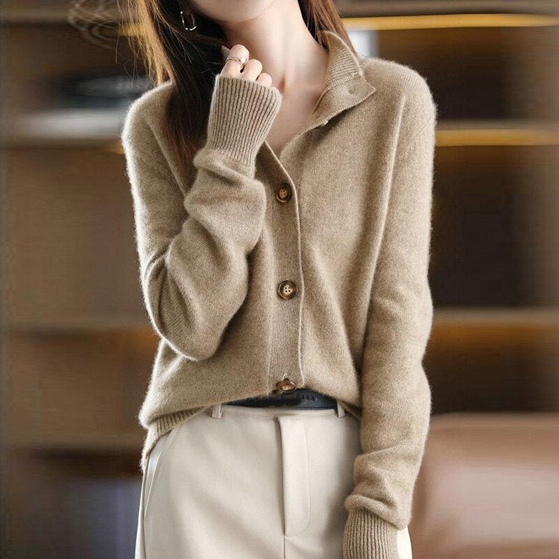 Morona Women's Warm and Comfortable Knit Leather Jacket - Stylish and Cozy Outerwear