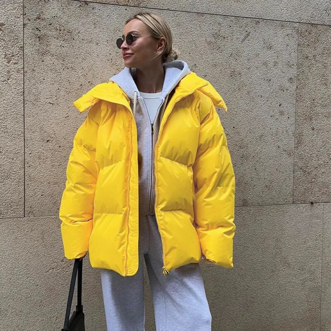 Large Women's Airy Puffer Shirt Stelianat – A Warm and Comfortable Stylish Winter Coat