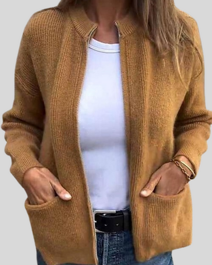 Moccasin Knit Cardigan Comfortable with Front Pockets - Add Style and Warm Up Your Look