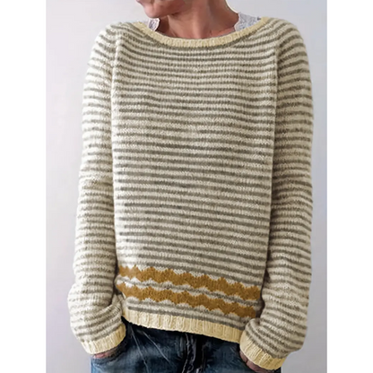 Isoladi Women's Sweater with Elegant Striped Design for a Sophisticated and Flattering Look