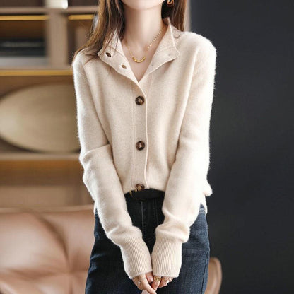 Morona Women's Warm and Comfortable Knit Leather Jacket - Stylish and Cozy Outerwear