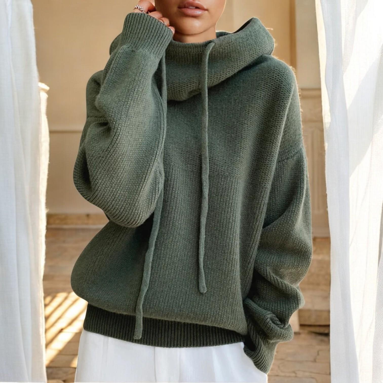 Stylish and Comfortable Sweater Made of Wool Blend with Designed Rope Accessories for an Elegant Look