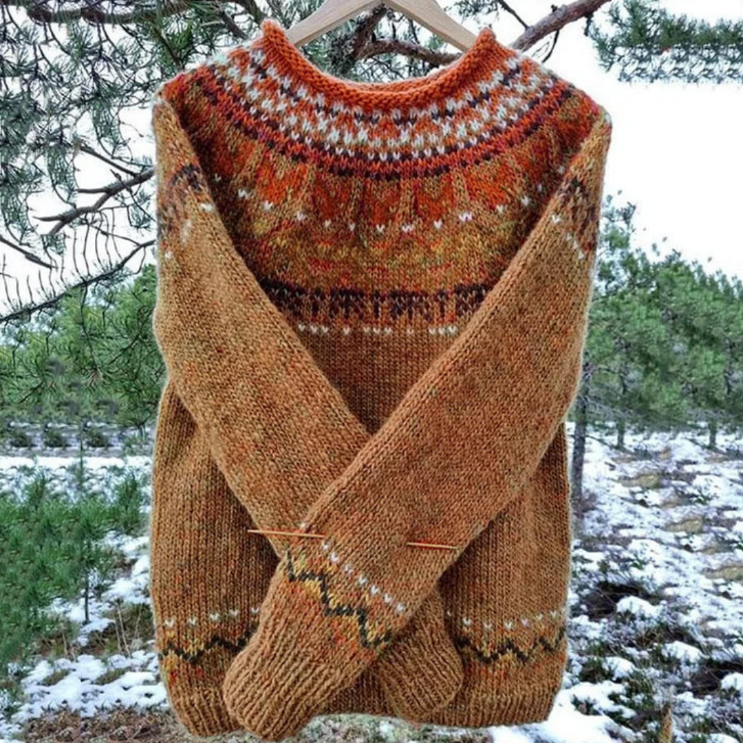 Women's Long Winter Sweater with Round Neck for Comfort and Warmth