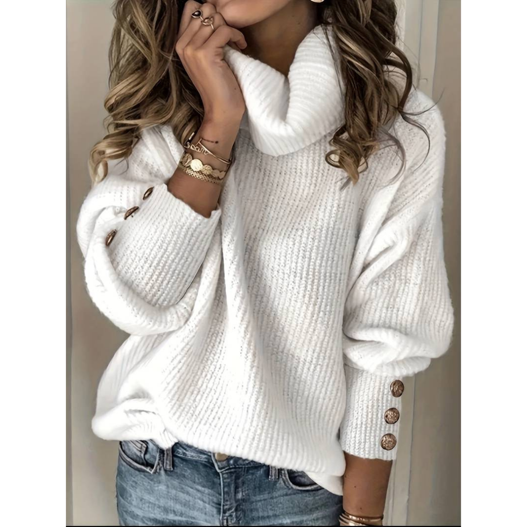The Heart Garden Women's Fashionable Sweater with a High Collar for Warm Style and Perfect Comfort