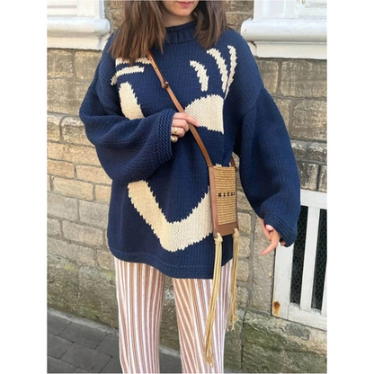 Fashionable and Cozy Oversized Sweater for Women with Long Sleeves - Perfect Comfort and Style