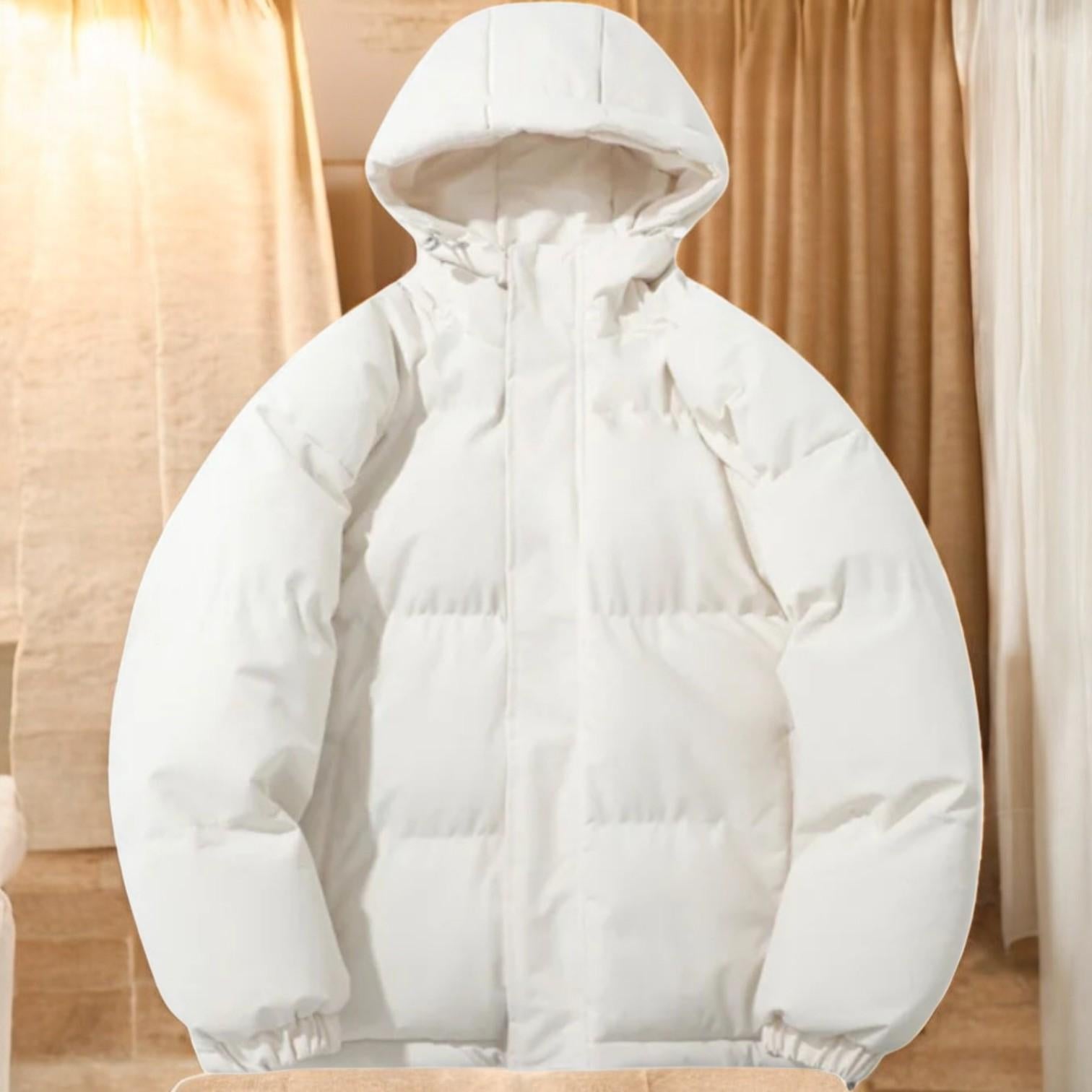 Loose fit puffy jacket with hood and zip opening for women and men – warm stylish and modern