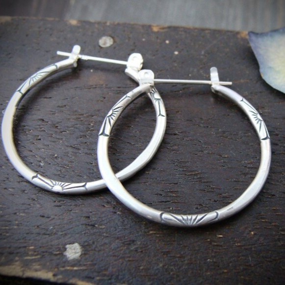 Elsa Hoop Earrings Combined with Silver in Stunning Vintage Look