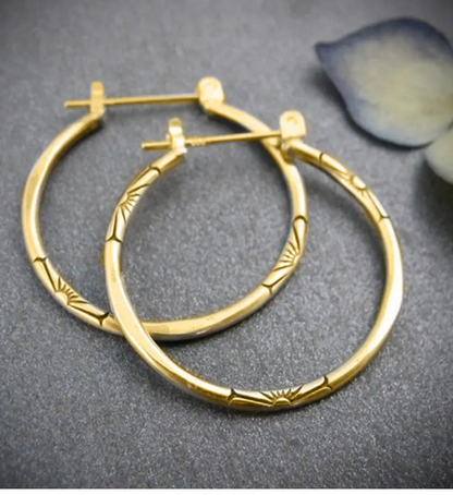 Elsa Hoop Earrings Combined with Silver in Stunning Vintage Look