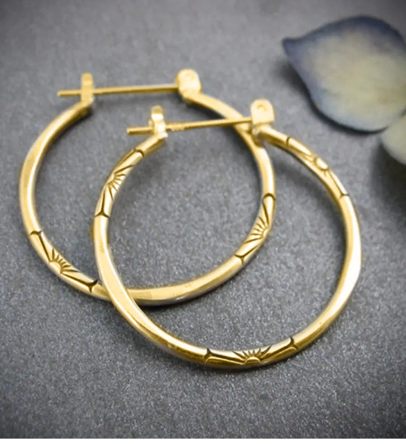 Elsa Hoop Earrings Combined with Silver in Stunning Vintage Look