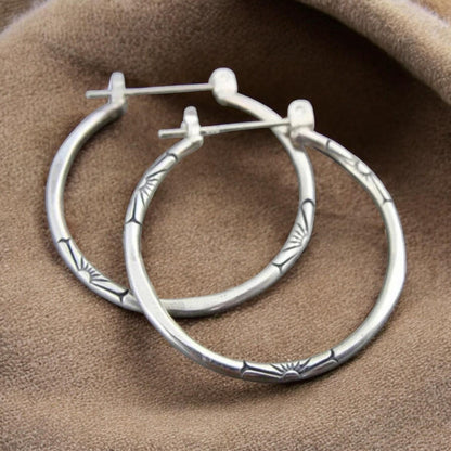 Elsa Hoop Earrings Combined with Silver in Stunning Vintage Look
