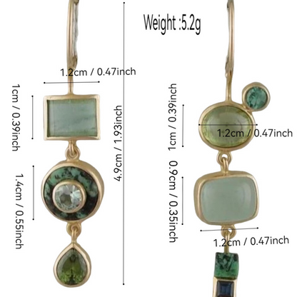 Vintage-style Green Pendant Earrings by Emily