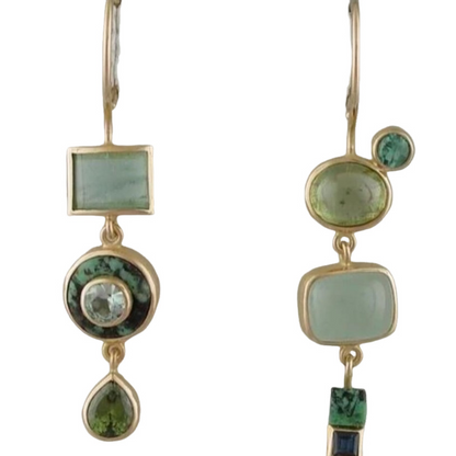 Vintage-style Green Pendant Earrings by Emily