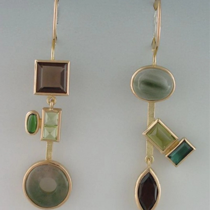 Vintage-style Green Pendant Earrings by Emily