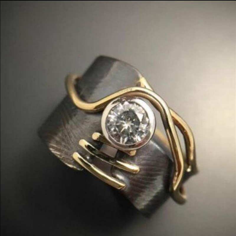 Anutina – An Ancient Inspired Ring in Dark Silver with Stunning Zirconia