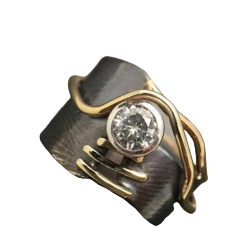 Anutina – An Ancient Inspired Ring in Dark Silver with Stunning Zirconia