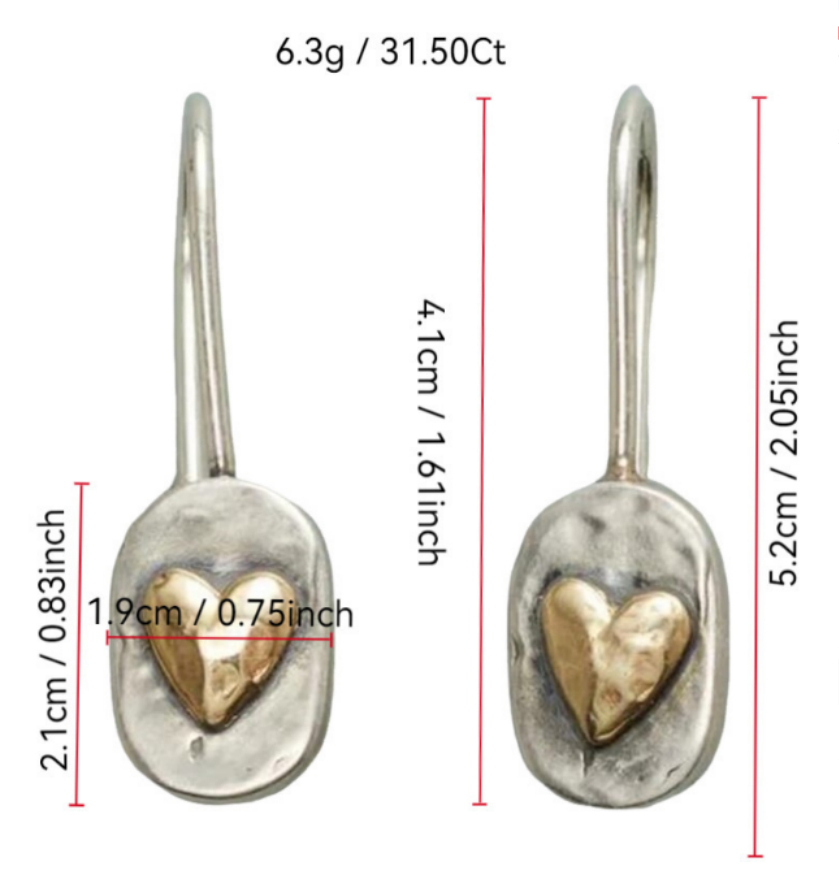 Silver Arch Earrings with Gold Leaves in Stunning Vintage Design