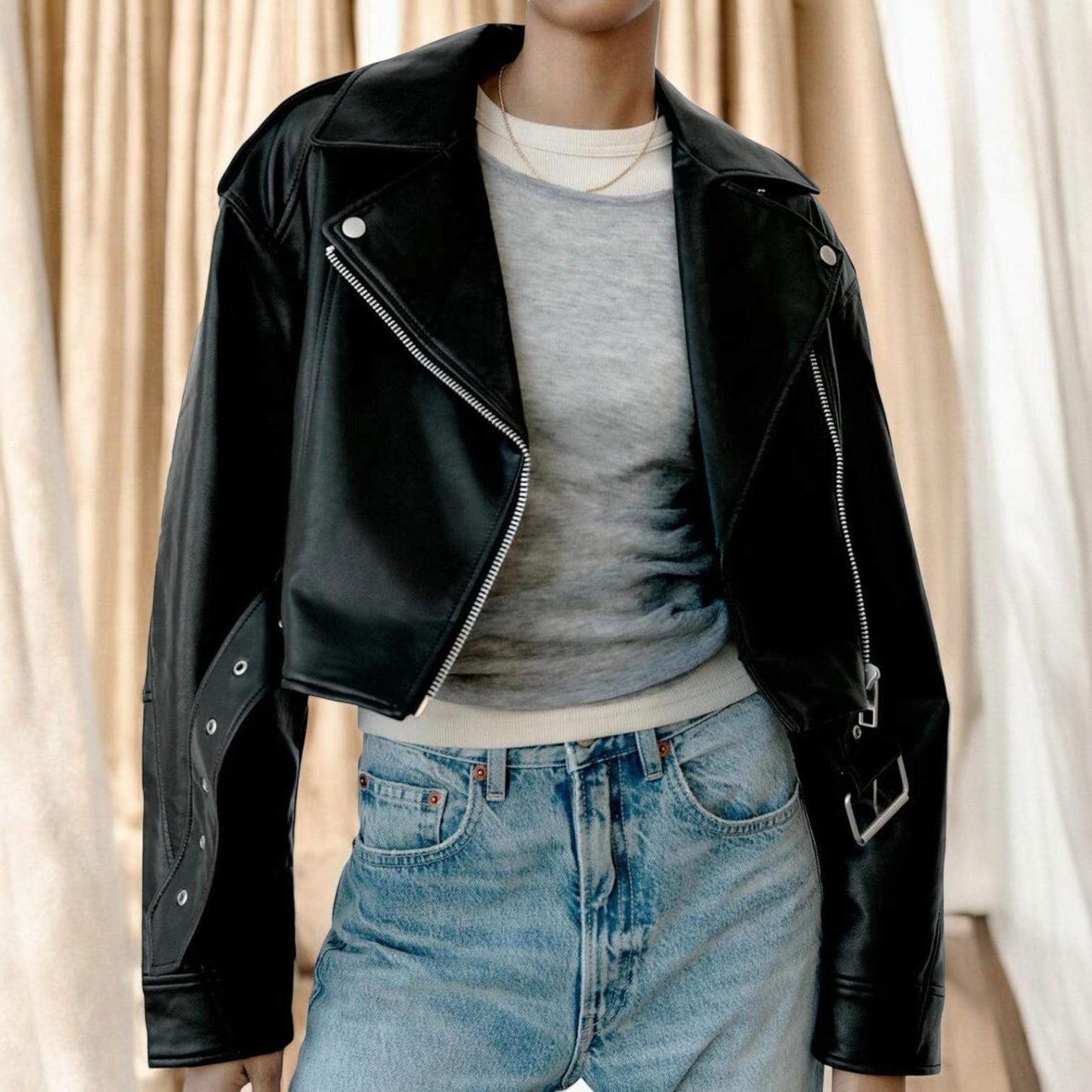 Claudia | Designer Elegant Leather Pants in Classic Style