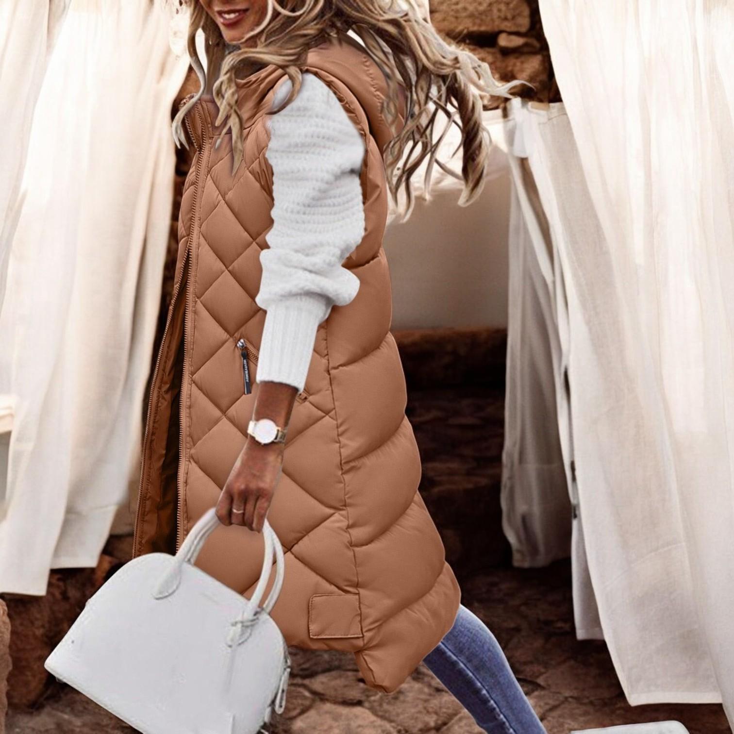 Jennifer | Long Comfortable and Elegant Vest with Hood – The Perfect Choice for Any Event