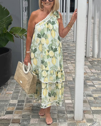 Goodbye Dress with Lemon Flower Pattern - Cheerful and Elegant Design for the Perfect Dress