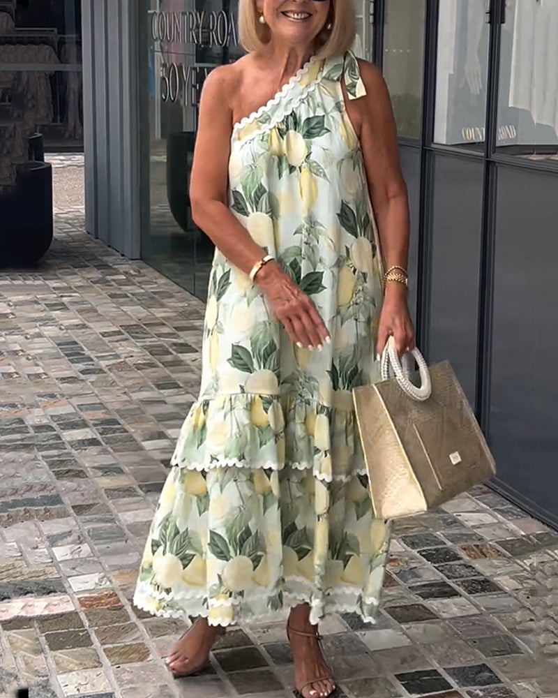Goodbye Dress with Lemon Flower Pattern - Cheerful and Elegant Design for the Perfect Dress