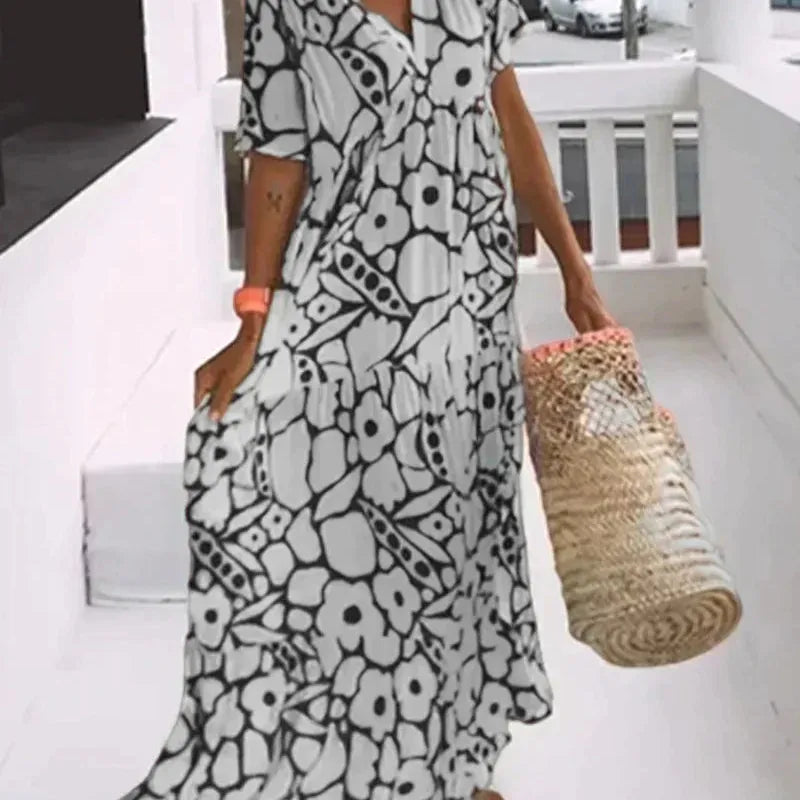 Lightweight floral dress Delfin for an elegant and cool atmosphere