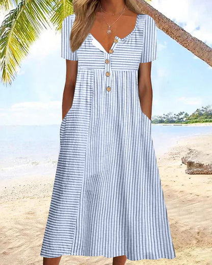 Lightweight strap dress with short sleeves for maximum comfort