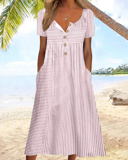 Lightweight strap dress with short sleeves for maximum comfort