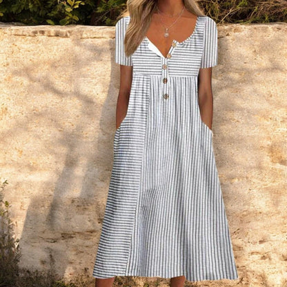Lightweight strap dress with short sleeves for maximum comfort