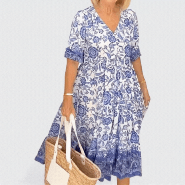 Elis River G Floral Dress - Elegant and Comfortable Design for a Fresh and Feminine Look