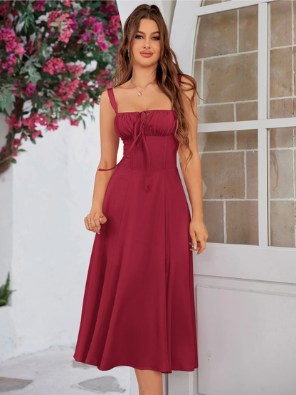 Elegant Bustier Dress with Lace Side and Adjustable Straps – A Must-Have for Special Occasions