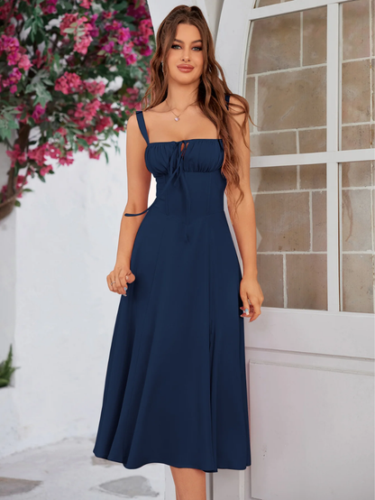 Elegant Bustier Dress with Lace Side and Adjustable Straps – A Must-Have for Special Occasions