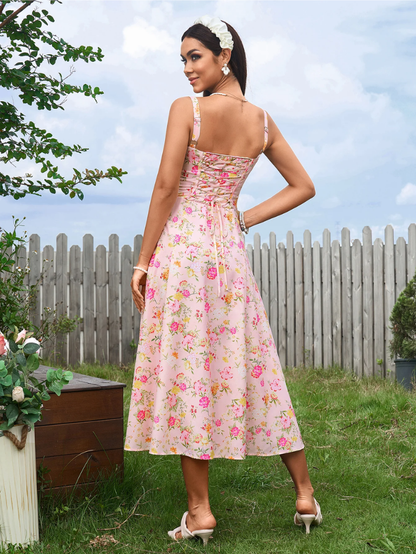 Elegant Bustier Dress with Lace Side and Adjustable Straps – A Must-Have for Special Occasions