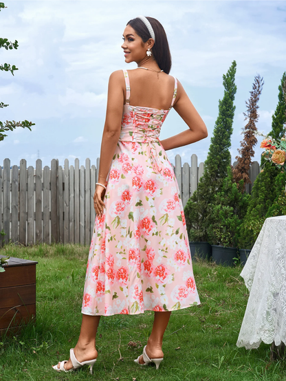 Elegant Bustier Dress with Lace Side and Adjustable Straps – A Must-Have for Special Occasions