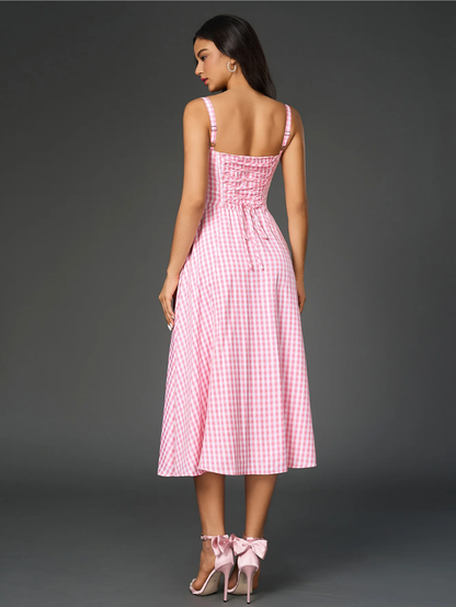 Elegant Bustier Dress with Lace Side and Adjustable Straps – A Must-Have for Special Occasions