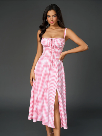 Elegant Bustier Dress with Lace Side and Adjustable Straps – A Must-Have for Special Occasions