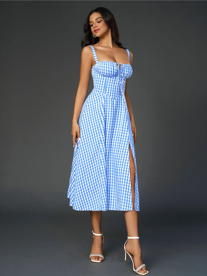 Elegant Bustier Dress with Lace Side and Adjustable Straps – A Must-Have for Special Occasions