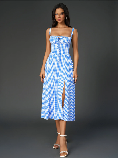 Elegant Bustier Dress with Lace Side and Adjustable Straps – A Must-Have for Special Occasions