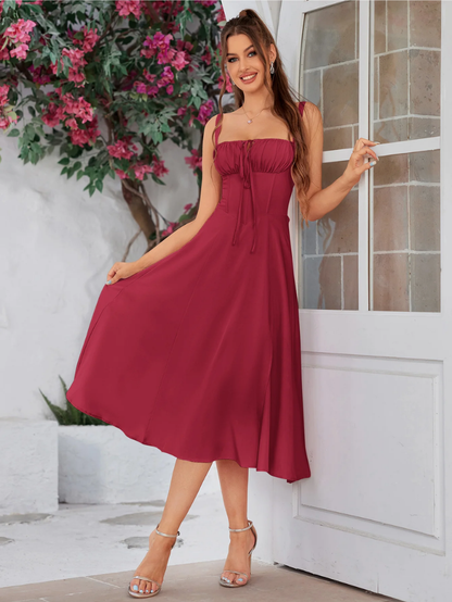 Elegant Bustier Dress with Lace Side and Adjustable Straps – A Must-Have for Special Occasions