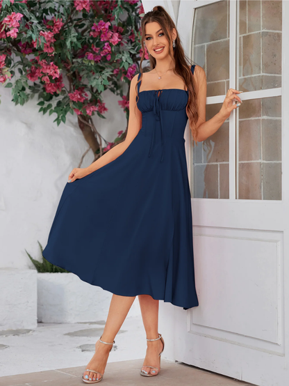 Elegant Bustier Dress with Lace Side and Adjustable Straps – A Must-Have for Special Occasions