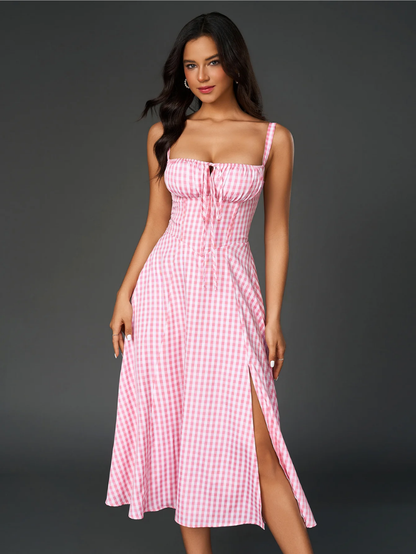 Elegant Bustier Dress with Lace Side and Adjustable Straps – A Must-Have for Special Occasions